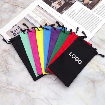 Glasses Storage Pouch With Drawstring Imprint Logo