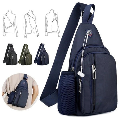 Sling Backpack Crossbody Bag With Earphone Hole