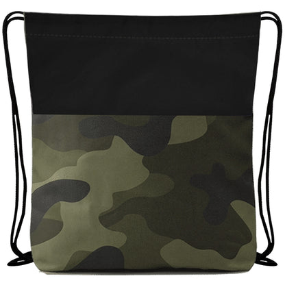 Budget Custom Colored Camo Drawstring Tote Bag-BG