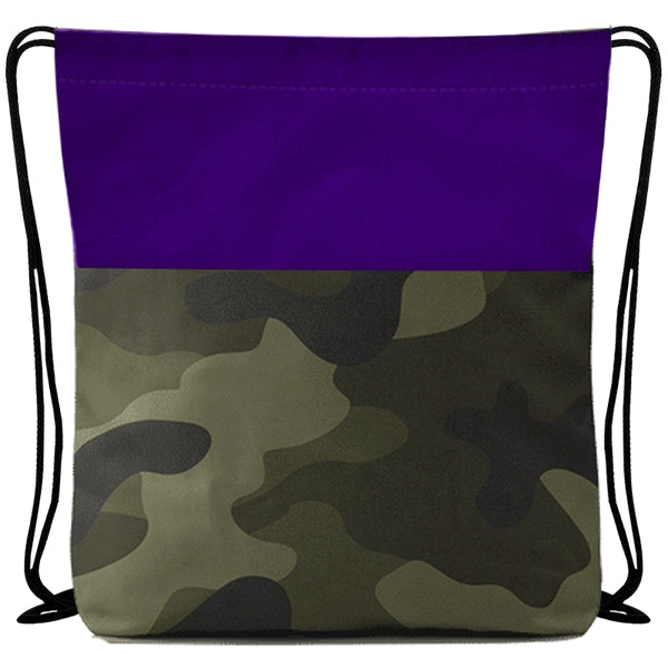 Budget Custom Colored Camo Drawstring Tote Bag-BG