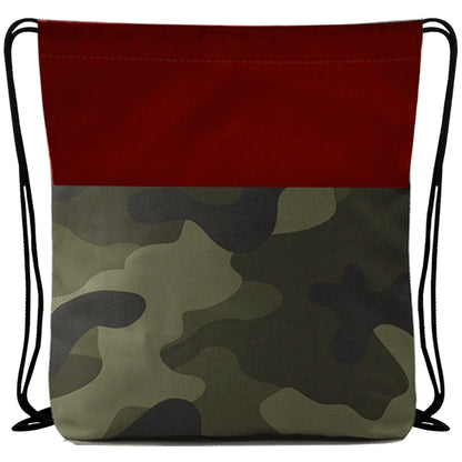 Budget Custom Colored Camo Drawstring Tote Bag