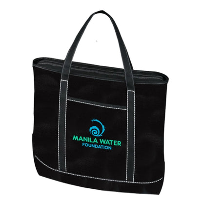Budget Custom Large Cotton Canvas Yacht Tote Bag