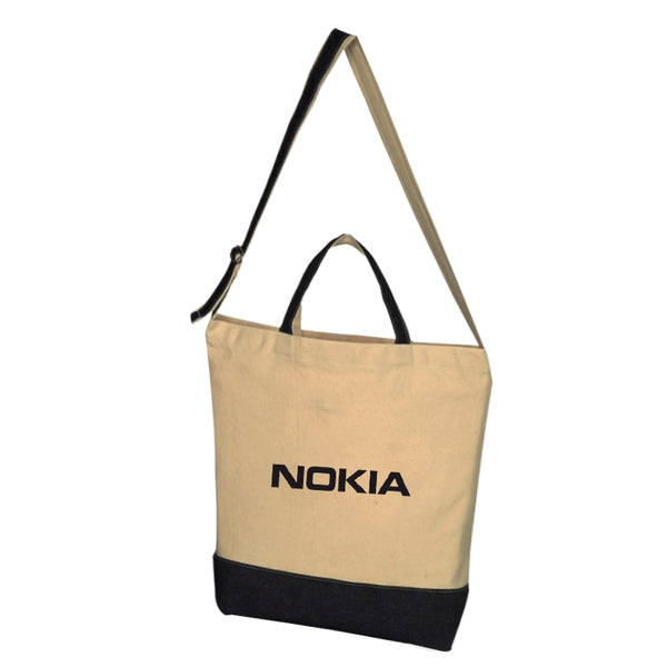 Budget Custom Denim Kissed Cotton Canvas Tote Bag