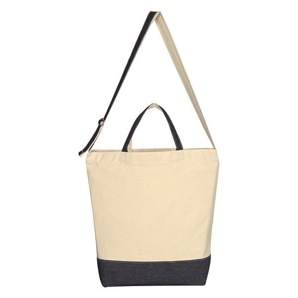 Budget Custom Denim Kissed Cotton Canvas Tote Bag