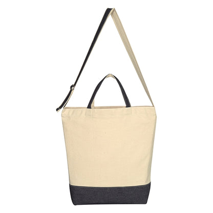 Budget Custom Denim Kissed Cotton Canvas Tote Bag