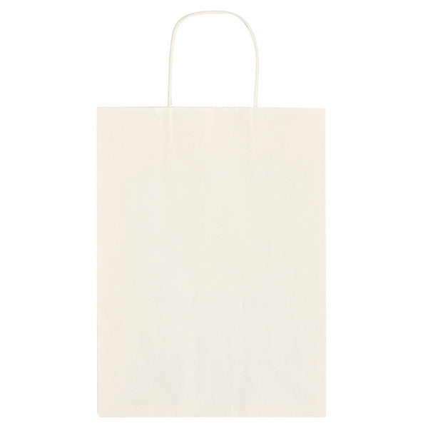 Budget Custom Kraft Paper White Shopping Bags-10-x-13 - BG