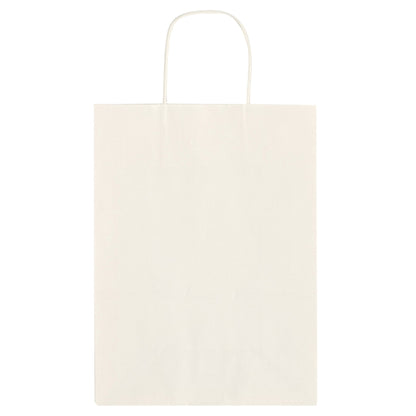 Budget Custom Kraft Paper White Shopping Bags-10-x-13 - BG