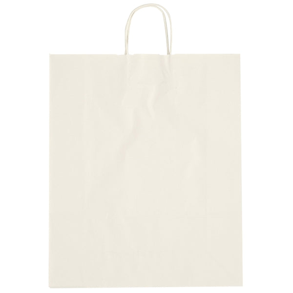 Budget Custom Kraft Paper White Shopping Bag-16" x 19"