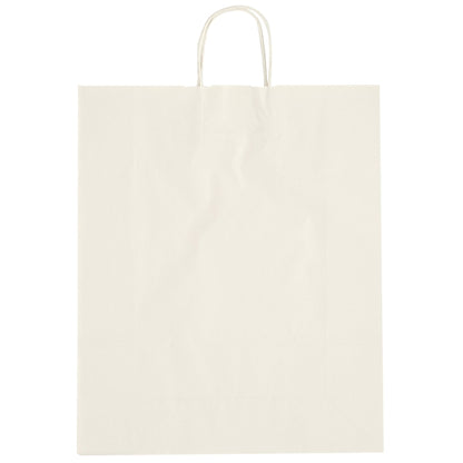 Budget Custom Kraft Paper White Shopping Bag-16" x 19"