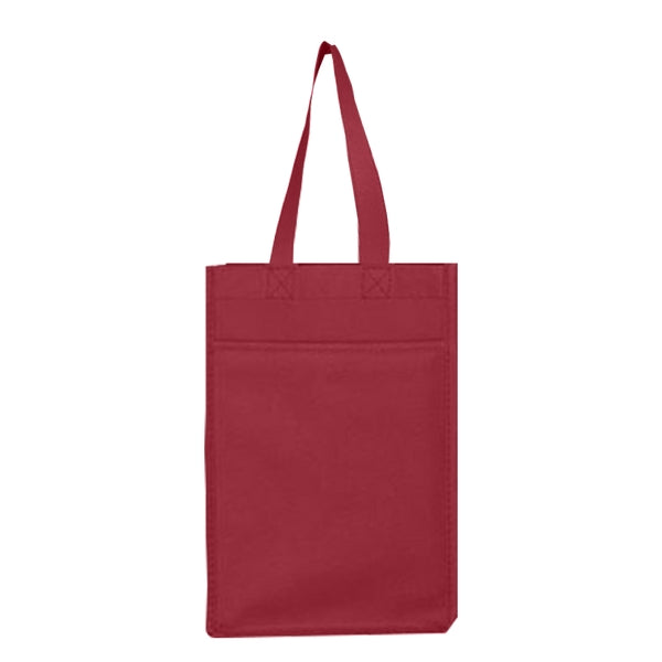 Budget Custom Non Woven 4 Bottle Wine Tote Bag-BG