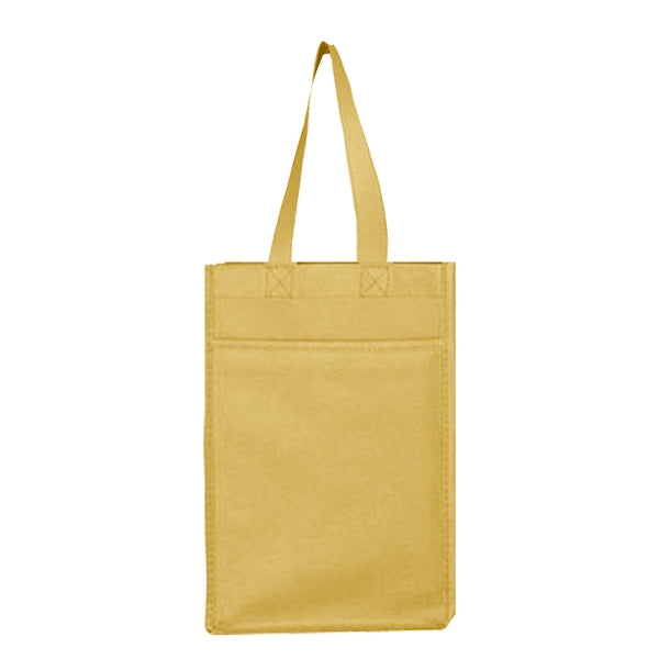 Budget Custom Non Woven 4 Bottle Wine Tote Bag-BG