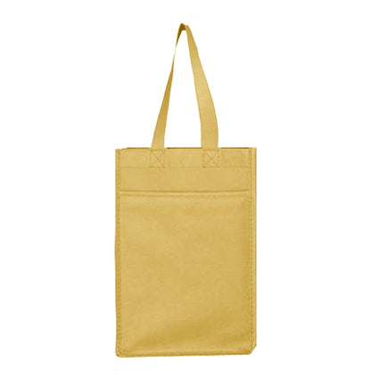 Budget Custom Non Woven 4 Bottle Wine Tote Bag-BG