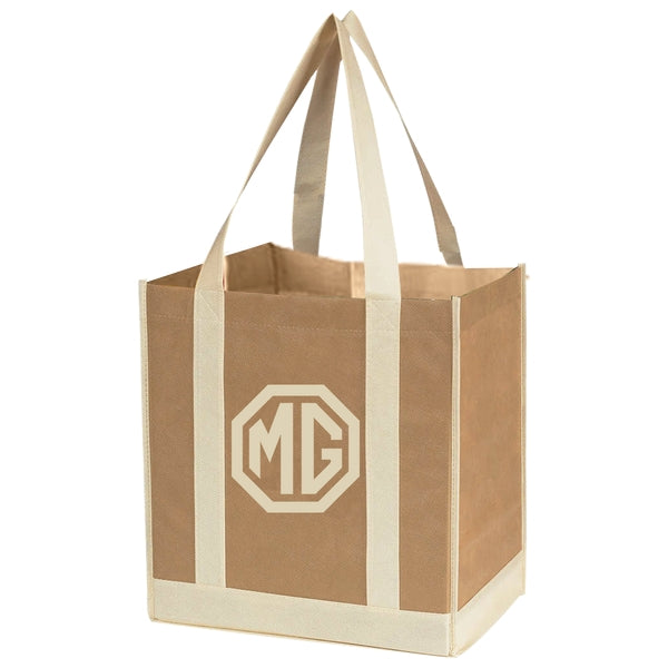 Budget Custom Non Woven Two Tone Shopper Tote Bag