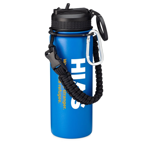18oz.Stainless Vacuum Insulated Bottle w/ Paracord,Straw,Lid