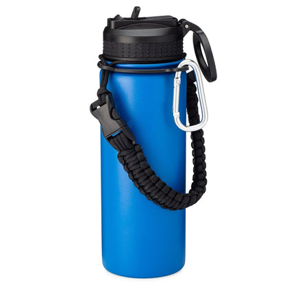 18oz.Stainless Vacuum Insulated Bottle w/ Paracord,Straw,Lid