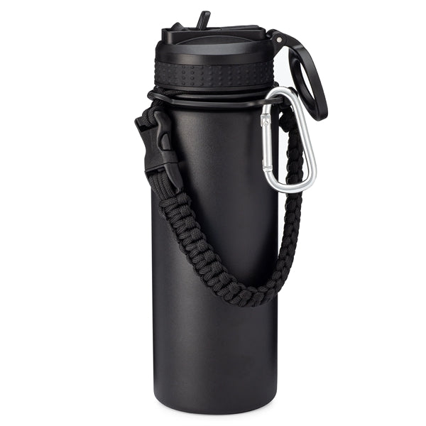 18oz.Stainless Vacuum Insulated Bottle w/ Paracord,Straw,Lid