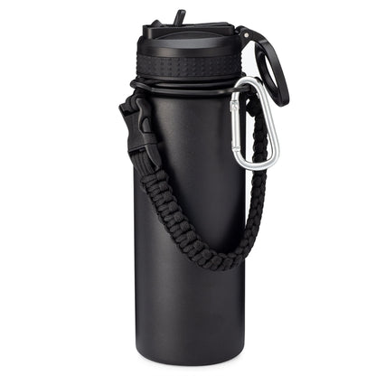 18oz.Stainless Vacuum Insulated Bottle w/ Paracord,Straw,Lid