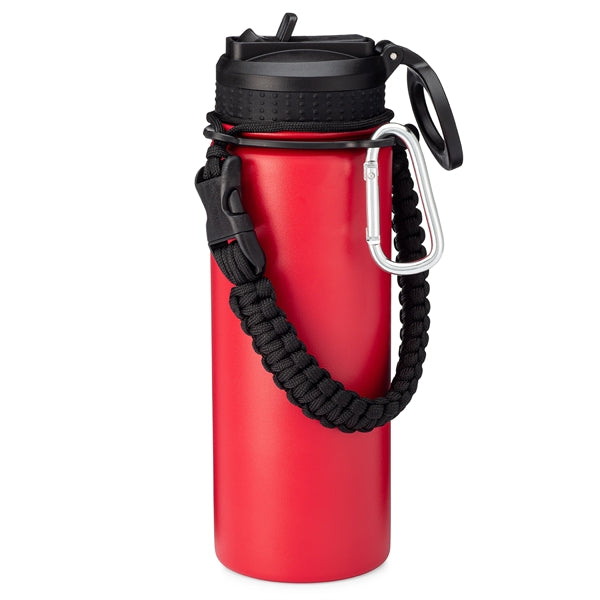 18oz.Stainless Vacuum Insulated Bottle w/ Paracord,Straw,Lid