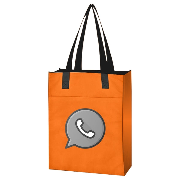 Budget Custom Non Woven Turnabout Brochure Tote Bag