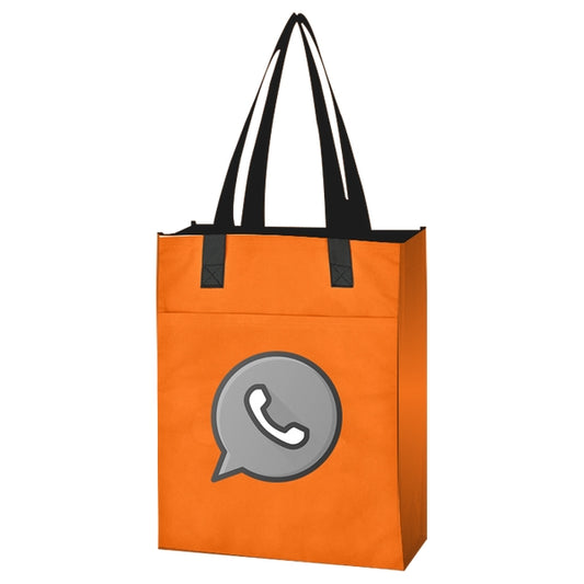 Budget Custom Non Woven Turnabout Brochure Tote Bag