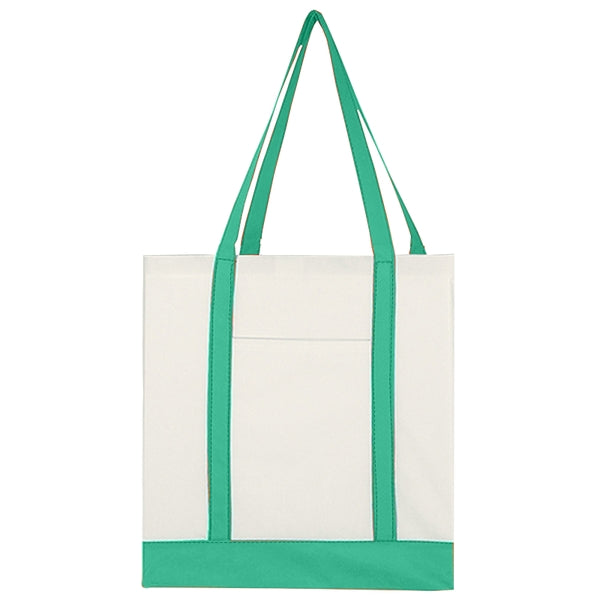 Budget Custom Non Woven Tote Bag with Trim Colors