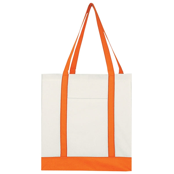 Budget Custom Non Woven Tote Bag with Trim Colors