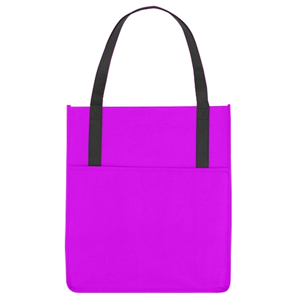 Budget Custom Non Woven Shoppers Pocket Tote Bag