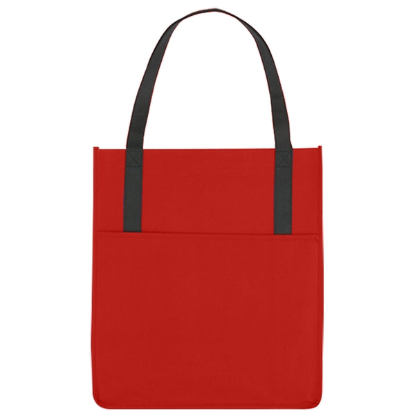 Budget Custom Non Woven Shoppers Pocket Tote Bag