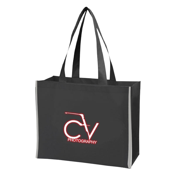 Budget Custom Non Woven Reflective Edge Tote Bag