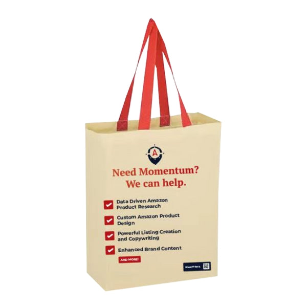 Budget Custom Natural Cotton Canvas Grocery Tote Bag