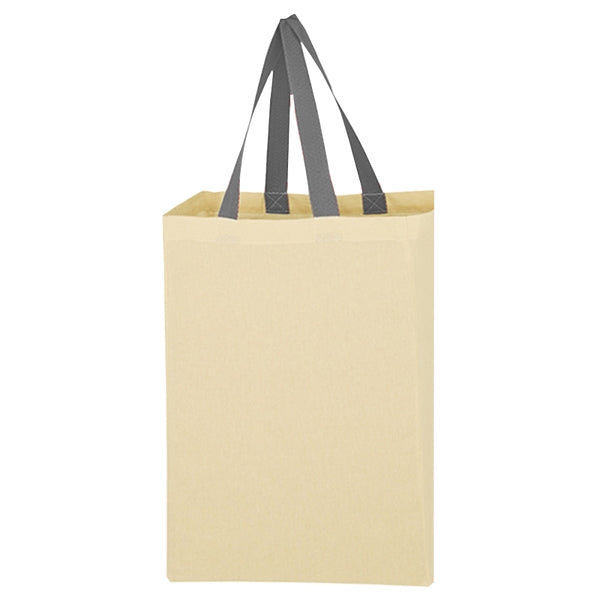Budget Custom Natural Cotton Canvas Grocery Tote Bag