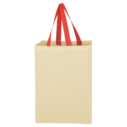 Budget Custom Natural Cotton Canvas Grocery Tote Bag