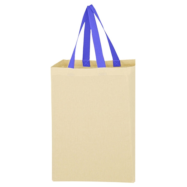 Budget Custom Natural Cotton Canvas Grocery Tote Bag