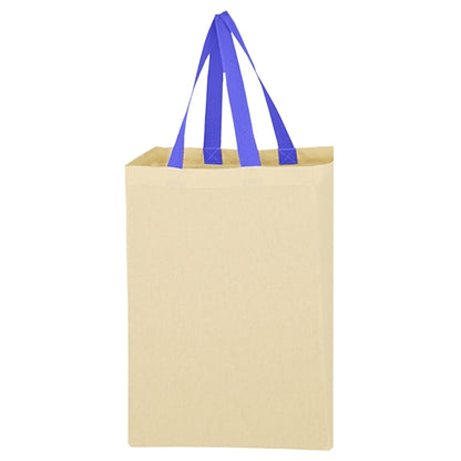 Budget Custom Natural Cotton Canvas Grocery Tote Bag