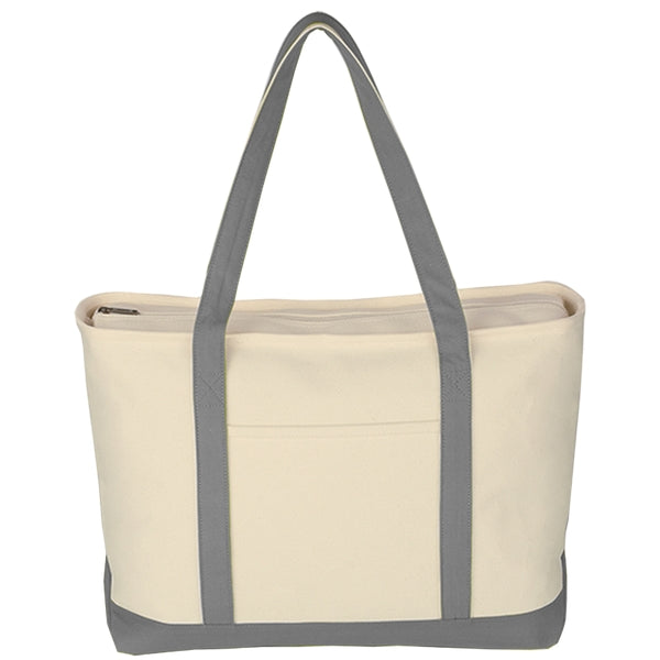 Budget Custom Large Heavy Cotton Canvas Boat Tote Bag