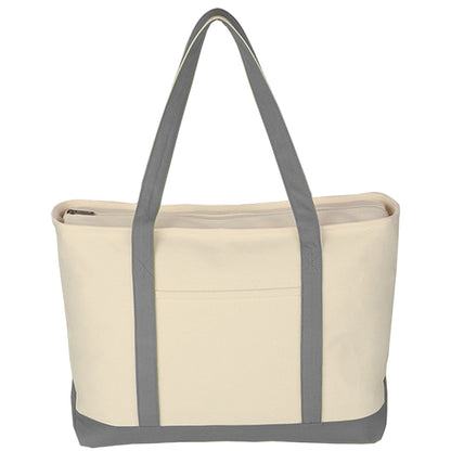 Budget Custom Large Heavy Cotton Canvas Boat Tote Bag