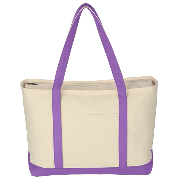 Budget Custom Large Heavy Cotton Canvas Boat Tote Bag