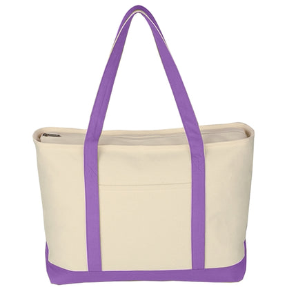 Budget Custom Large Heavy Cotton Canvas Boat Tote Bag