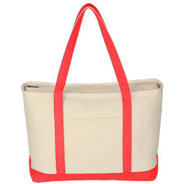 Budget Custom Large Heavy Cotton Canvas Boat Tote Bag