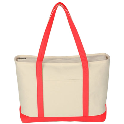 Budget Custom Large Heavy Cotton Canvas Boat Tote Bag