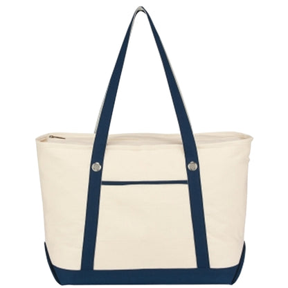 Budget Custom Large Cotton Canvas Sailing Tote Bag