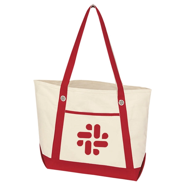 Budget Custom Medium Cotton Canvas Sailing Tote Bag