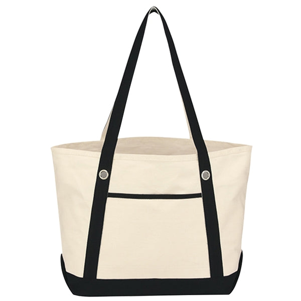 Budget Custom Medium Cotton Canvas Sailing Tote Bag
