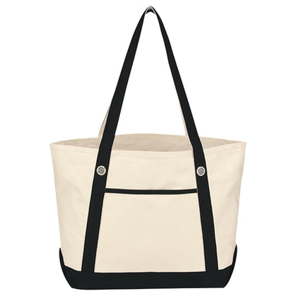 Budget Custom Medium Cotton Canvas Sailing Tote Bag