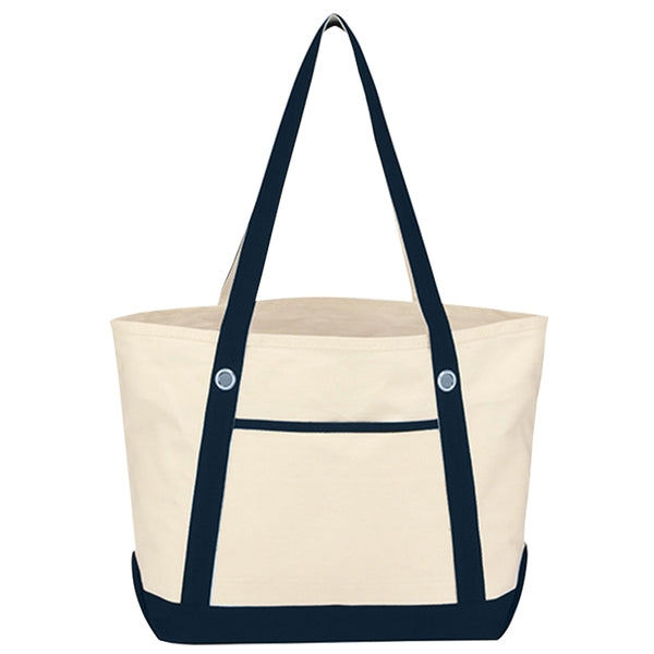 Budget Custom Medium Cotton Canvas Sailing Tote Bag