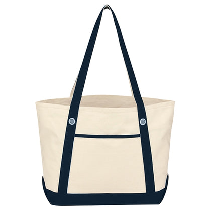 Budget Custom Medium Cotton Canvas Sailing Tote Bag