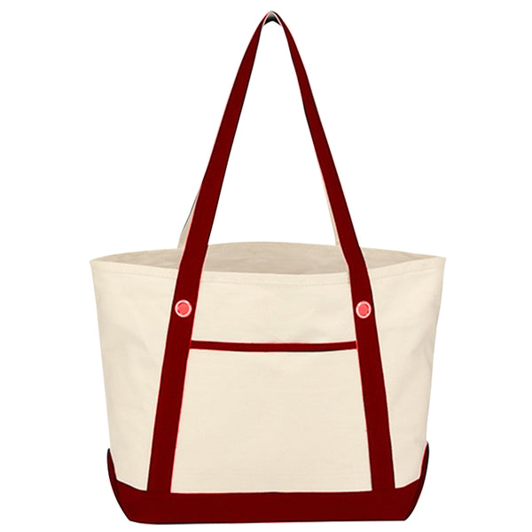 Budget Custom Medium Cotton Canvas Sailing Tote Bag