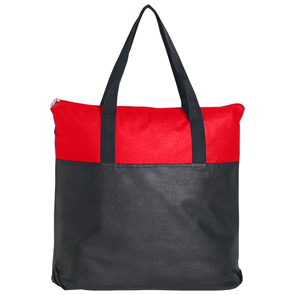 Budget Custom Non Woven Zippered Tote Bag