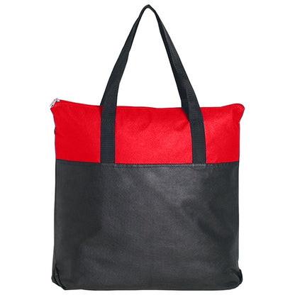 Budget Custom Non Woven Zippered Tote Bag