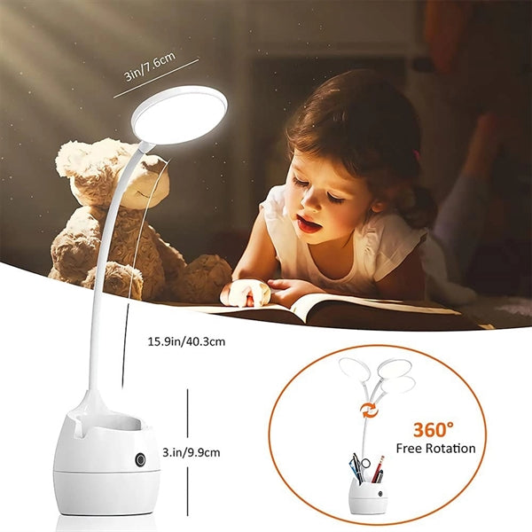 360 Gooseneck Desktop LED Desk Lamp with USB Charging Port